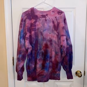 Champion sweatshirt vintage hand tie dye